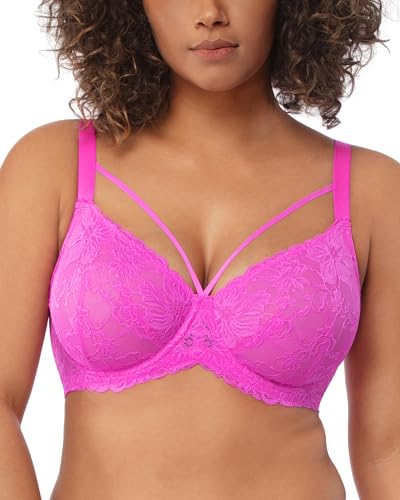 Image of HSIA Minimizer Bras for Women Full Coverage, Unlined Lace Sexy Plus Size Underwire Bra for Large Breasts