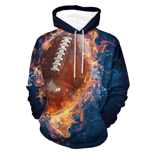 Hoodie rugby fire UMENG unisexe sweat à capuche confortable taille S