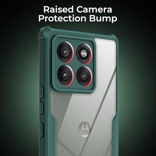 Image of A rtistque Transparent Back Cover Case for Motorola Moto Edge 60 Pro | Acrylic Armor | Anti-Drop | Shockproof TPU Edge | Moto Edge 60 Pro Back Cover - Green