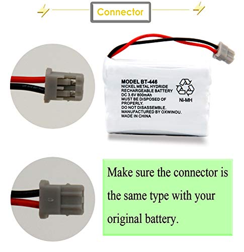 Oxwinou Bt446 Bt-446 Bbty0503001 Bt-1004 Bt-1005 Ge-Tl26402 Bt-504 Cph-488B Handset Phone 3.6V 800Mah Rechargeable Battery Compatible With Uniden Cordless Phone(4 Pack) #TOP3