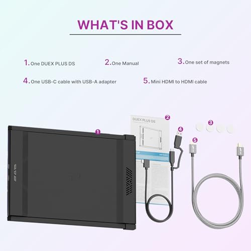 Image of Duex Plus DS New Mobile Pixels Portable Monitor for Laptops(2026 Upgraded), 13.3 inch Full HD IPS Laptop Screen Extender, USB C /HDMI Powered Plug and Play, Windows /Mac /Android /Switch Compatible