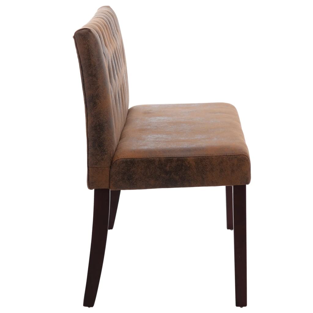 vidaXL Banco Sofás Recepción Sillas Asiento Muebles Decoración de Entrada Hogar Porche Recibidor Oficina de Piel de Ante Artificial Marrón