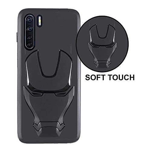 Image of VIDO 3D Iron Man Avengers Back Case,360 Degree Protection,Shock Proof,Screen & Camera Protection,Soft Silicon Rubberised Back Cover Suitable for Oppo F15 / Oppo A91