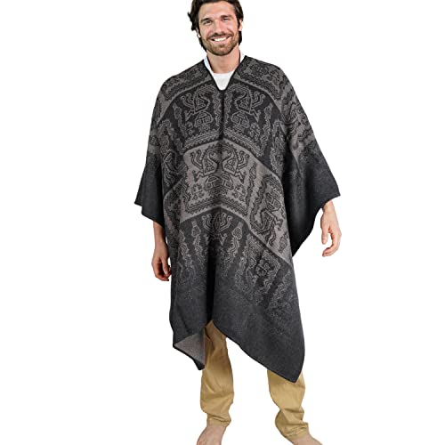 Image of Alpaca Poncho Men Ponchos Adult Wool Poncho Men Pancho Men Mens Poncho Cloak