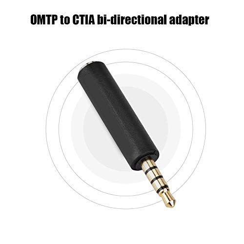 Earphone Adapter, 3.5mm OMTP to CTIA Conversion Earphone Adapter for Earphone Black Converts Either OMTP to CTIA or CTIA to OMTP(3PCS) - Image 4