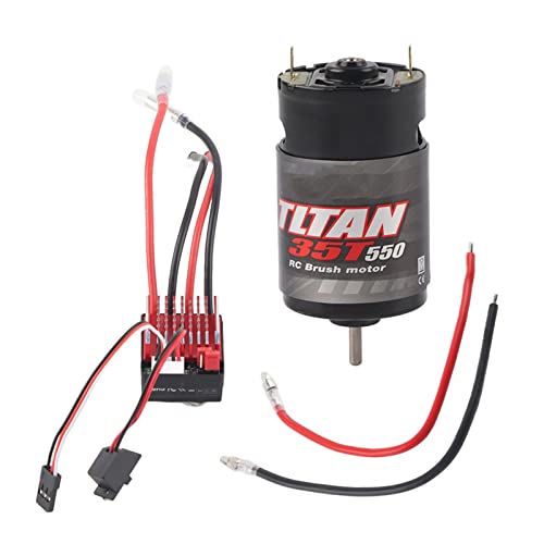 ESC RC Brushed Motor, 360A Brushed Electronic Speed Controller + 550 Brushed Motor 1:10 RC Car Upgrade Spare Part(35T)