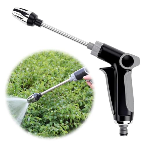 Pressure Washer High Pressure Hose Nozzle, 360° Adjustable Spray Turn Any Hose into a High Pressure Water Cleaning Jet Hose Compatible with All Garden Hoses Multi Function Garden Watering Sprayer (B)