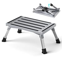 Aluminium Klapptritt Trittstufe, 350kg Belastung Klappbar Trittstufe mit Anti-Rutsch für Wohnmobile, Garten, Camping, Küche, Hundetreppe