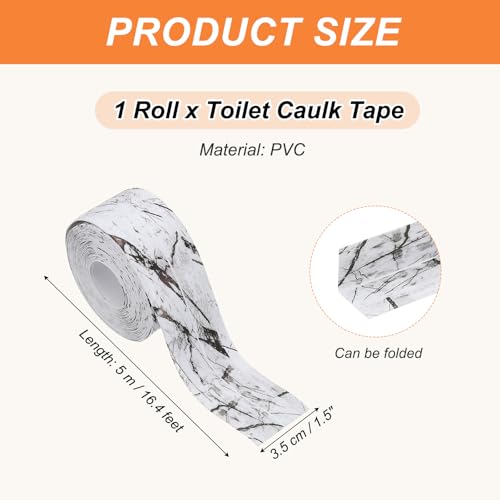 Image of PATIKIL Caulk Tape Waterproof Self Adhesive, PVC Toilet Caulking Sealant Strip Bathtub Caulk Sealing Strip Tape for Bathroom Kitchen Countertop, Ink Stone Pattern (1.5 Inch x 16.4 Ft)