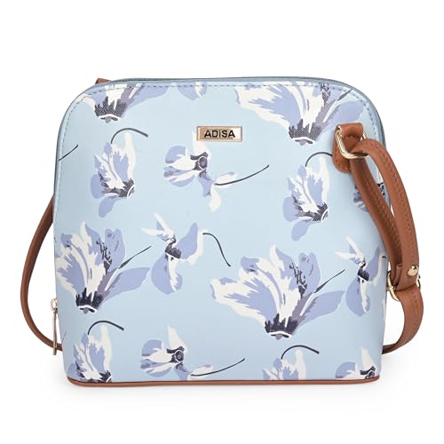 Image of ADISA Women Girls Floral Print Faux Leather Sling Bag Crossbody