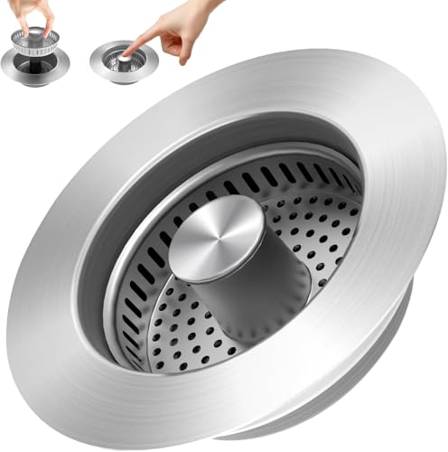 Colador para fregadero de cocina de acero inoxidable 3 en 1
