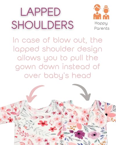 Newborn Baby Cotton Knotted Gown with Mittens Long Sleeve Sleeper Gown Nightgown Coming Home Outfit with Hat 2 Pieces3