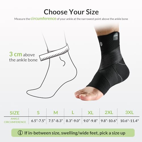 Image of ZOELION Ankle Brace Compression Support with Removable Fishnet Strap, 3D Knit Plantar Fasciitis Relief Achilles Tendonitis Brace, Ankle Compression Sleeve for Pain Relief & Injury Healing, Black /XL