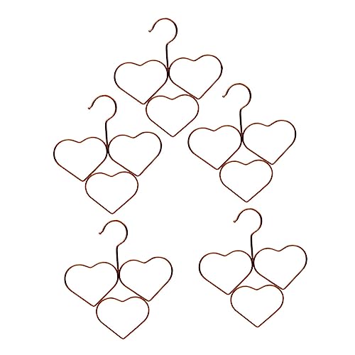 Happyyami 5Pcs Multi Functional Heart Hangers Space Saving Scarf Organizer for Wardrobe Decorative Multi Clothes Racks for Scarves Ties Shawls