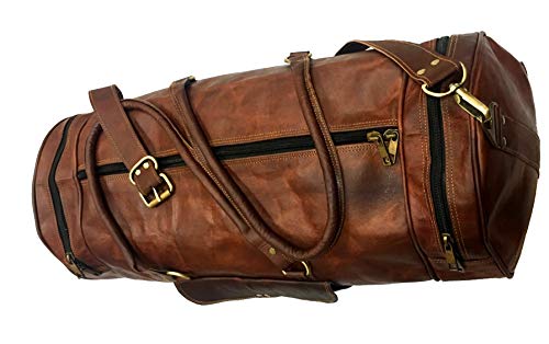 mens leather duffle bag amazon