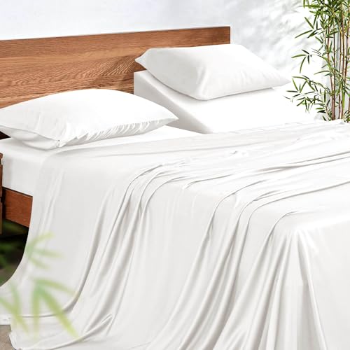 NATUREFIELD 5Pcs Sheets Set Split King,100% Rayon Derived from...