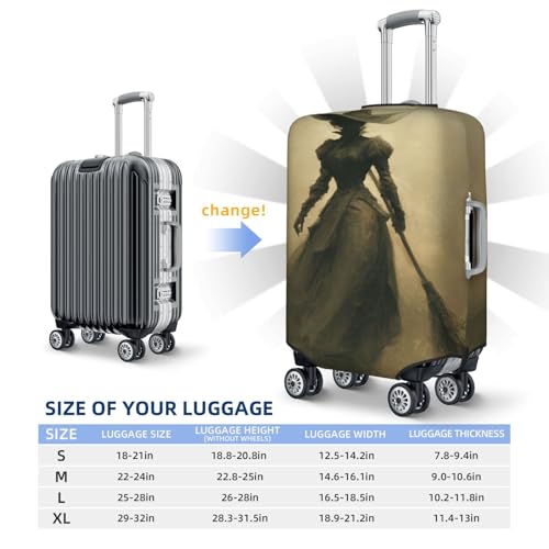 Mysterious Witch Elastic Travel Luggage Covers Dustproof Scratch-Resistant Suitcase Protector Fit 22-24 Inch4