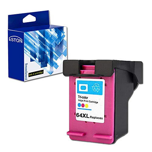 ESTON Remanufactured Replacement for HP 64XL Tri-Color Ink Cartridges N9J91AN High Yield Use for HP Envy Photo 6252, 6255, 7155, 7855