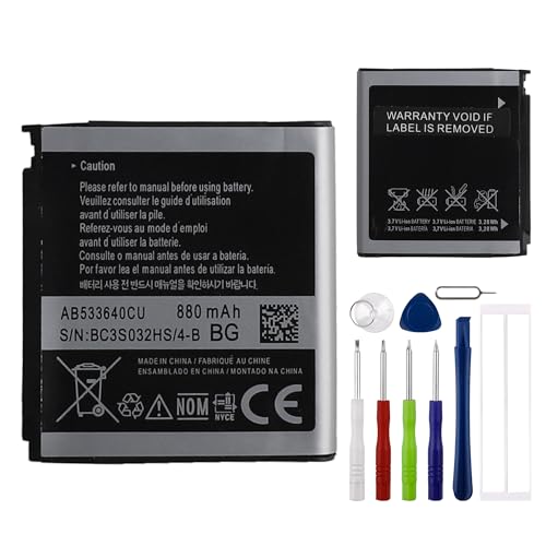 E-YIIVIIL Replacement Battery AB533640CU Compatible with Samsung S3600，S3600 Metro，G3110，G400 with Repair Tool Kit