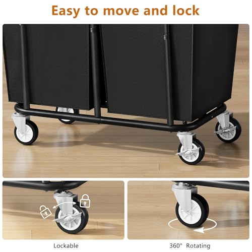 Image of Gewudraw Laundry Sorter with Wheels, 95-Gallon Heavy Duty Laundry Hamper