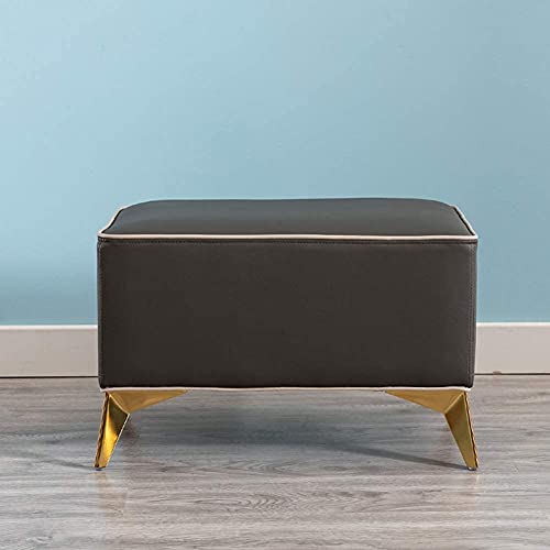 Banc de coiffeuse gris en simili cuir avec assise rembourrée