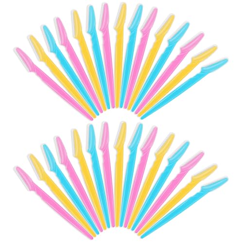 30 Pcs Eyebrow Razors Bulk Multicolor Face Razor Multipurpose Facial Razor Dermaplaning Tools for Women Men Eyebrow Trimmers Shaver with Protective Cover, Hair Removal Tools for Face Body Use