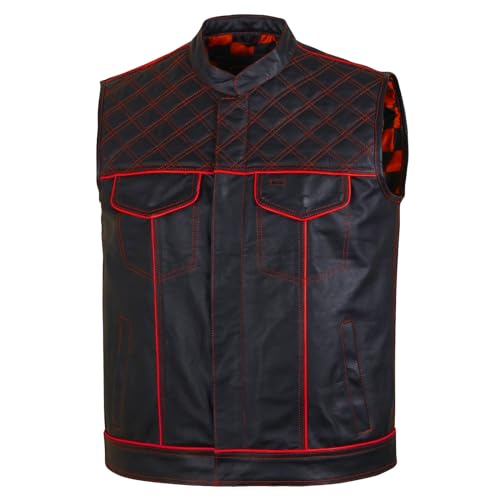 Image of .Men's Biker Rider Motorcycle club Motorbike stylish Genuine leather sleeveless vest