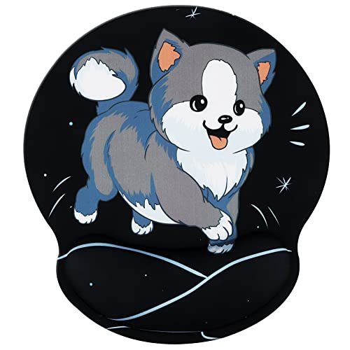 Hosimoln Wrist Rest Mat,Comfortable Memory Foam Mouse Pad with Wrist Support,Anti-Slip Rubber Mouse Wrist Support Pad for Working Gaming 25x23 Dog033