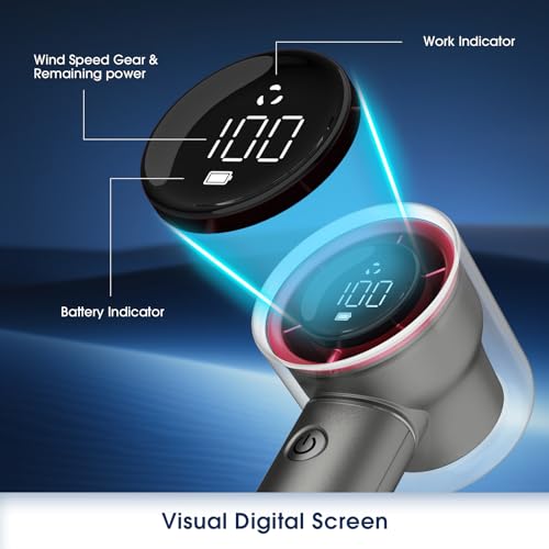 Image of 1-100 Speed Portable Handheld Turbo Fan, 【15000RPM】Ultra High-speed,Personal Hand Held Travel Fans,5000mAh Battery Rechargeable Mini Fans,Digital Display,Small Pocket Fan for Summer Essential Gift