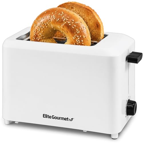 Elite Gourmet ECT-1027 Cool Touch Toaster, 7 Toast Settings Cancel Functions, Slide Out Crumb Tray, Extra Wide 1.5'' Slots