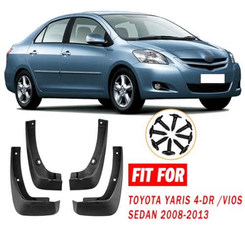 Image of Mud Flaps Mud Guards Fit for 2008-2013 Toyota VIOS, Front & Rear Mud Splash Guards Accessories - 4 Pc, Black