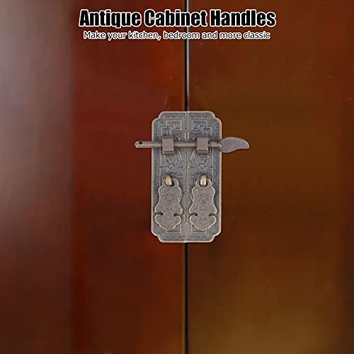Brass Cabinet Handle Retro Sound Component Rack Accessory for Cabinet Faceplate Door Pull Plate with Auspicious Bat Pattern