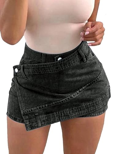 Avanova Women Denim Mini Skirt Jean Skort Sexy High Waist