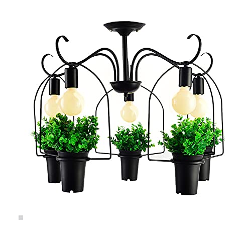 Suspension E27 plantes artificielles pour éclairage de cuisine îlot et salon