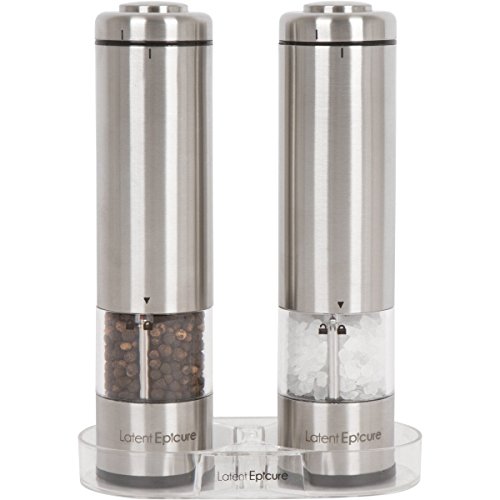 Latent Epicure Electric Salt & Pepper Grinder Set – Battery...