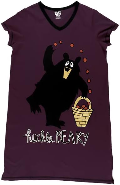 Lazy One Women's Nightgown, Funny V-Neck Sleep Shirt for Women, Bear & Moose Pajama Shirts - Image 3