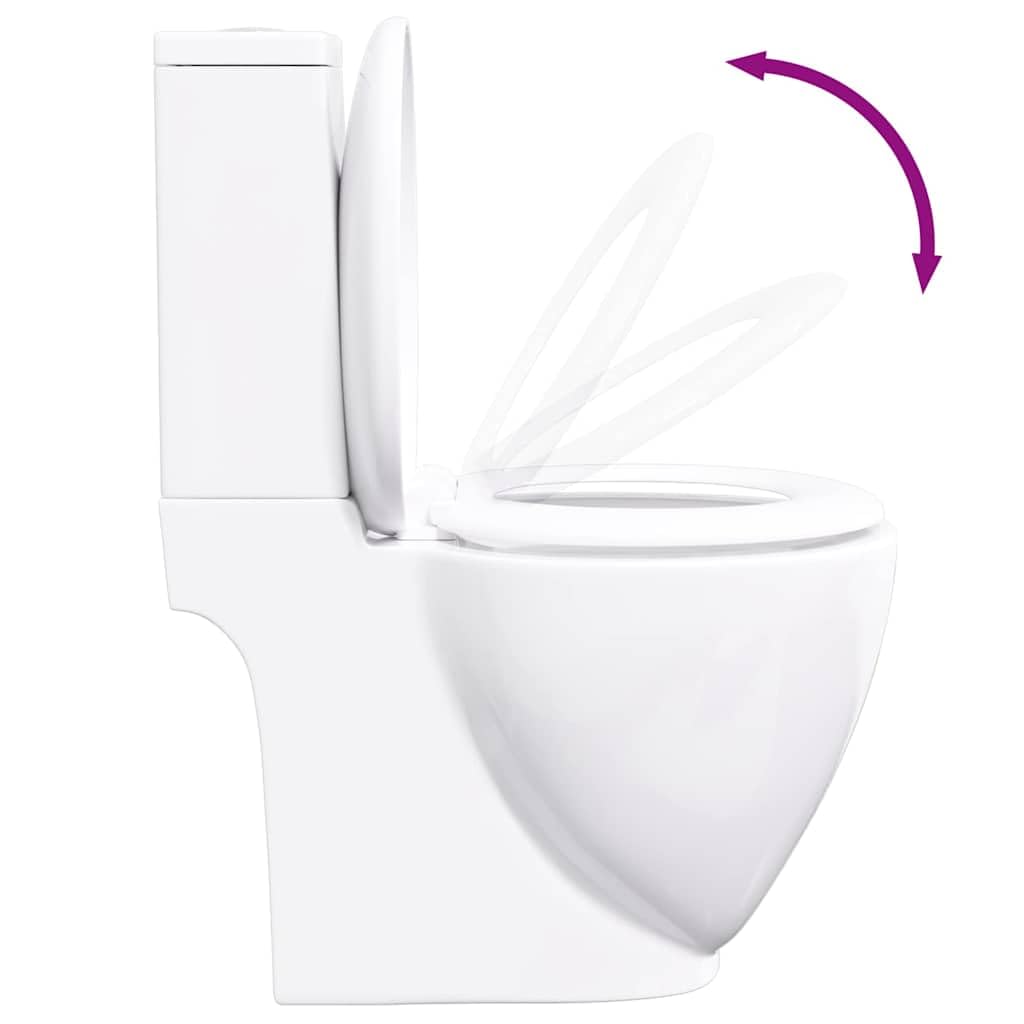 Inodoro De Cerámica Con Cisterna Blanco Horizontal
