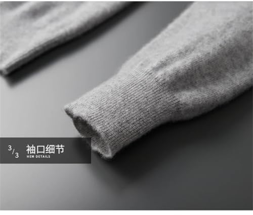 Mens Round Neck Knitted Pullover Contrasting Color Young Menswear Long Sleeve 100% Cashmere Sweater4