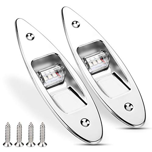 PRIOstahl Lampada Da Barca In Acciaio Inox V4A, 200mm X 2 Pezzi, Piatta Con 4 Fori, Per Fissaggio Di Cime E Parabordi, Resistente All'Acqua Salata