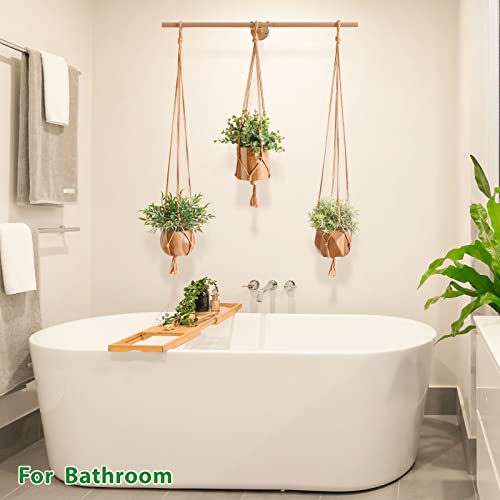 3 Pack Fake Hanging Plants With 3 Plant Hangers,Artificial Plants Eucalyptus Rosemary Potted With Rod For Office Farmhouse Home Living Room Bathroom Bedroom Aesthetic Wall Windowsill Greenery Decor #TOP4