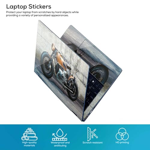 Image of Galaxsia Bike Full Body Vinyl Laptop Skin /Sticker /Cover Upto 15.6 Inches Laptops Laminated-Removable-HD Quality Compatible for Hp-Dell-Sony-Lenovo-Asus etc.(15x10 Inches)