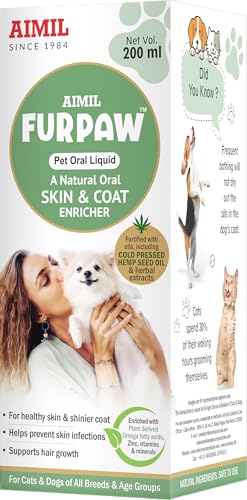 Image of AIMIL Furpaw Pet Oral Liquid, 200 ml | Nutrition & Hydration | healthy skin & Fur| Nails Growth