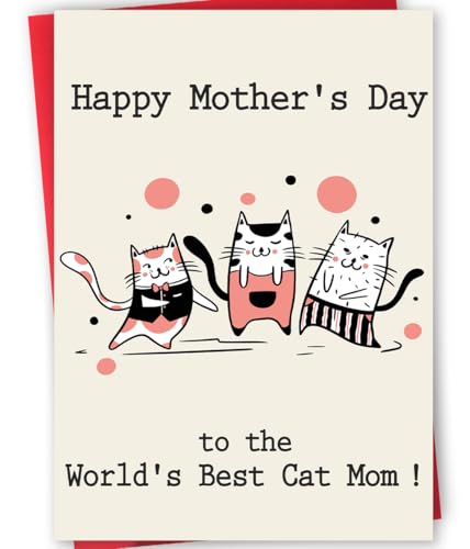 mmuue Funny Mothers Day Gifts for Cat Mom, Happy Mother's