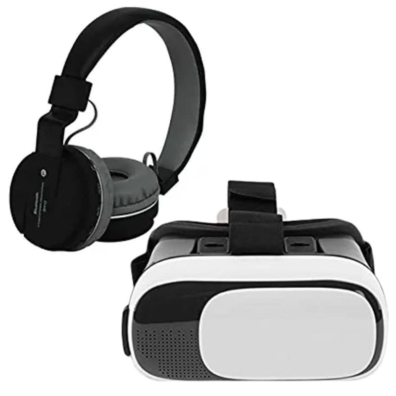 Techking (1 Year Warranty) Combo Pack of 2 Items - Comfortable On-Ear Bluetooth Wireless Headphone, 360 Dgeree 3D Virtual Reality Headset with Clear View, Cosy Wearing for All Smartphones(multicolor)-picture-20