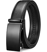 BOSTANTEN Men's Leather Ratchet Dress Belt with Automatic Sliding Buckle