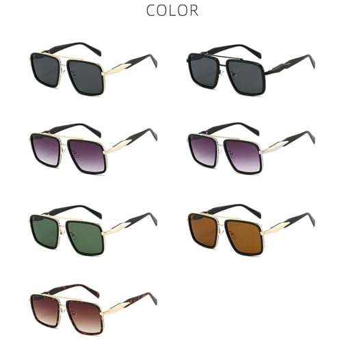 Oversized Square Sunglasses Women 2025 Luxury Vintage Punk Double Beam Pilot Sun Glasses For Ladies Trendy Shades 6