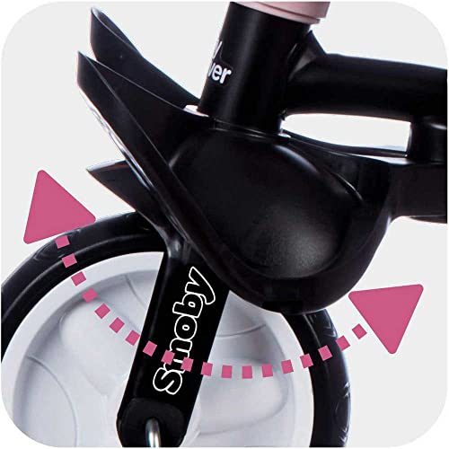 Smoby - Tricycle Baby Driver Plus Rose - Vélo Evolutif Enfant Dès 10 Mois - Roues Silencieuses - Frein de Parking - 741501