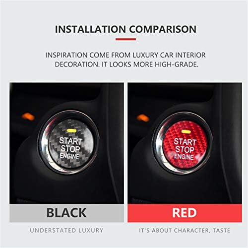 M.JVisun Carbon Fiber Engine Start Stop Button Cover Trim For Mazda, Ignition Starter Sticker For Mazda 3 Axela For Mazda 6 Atenza CX-3 CX-4 CX-5 CX-8 MX-5 - Red