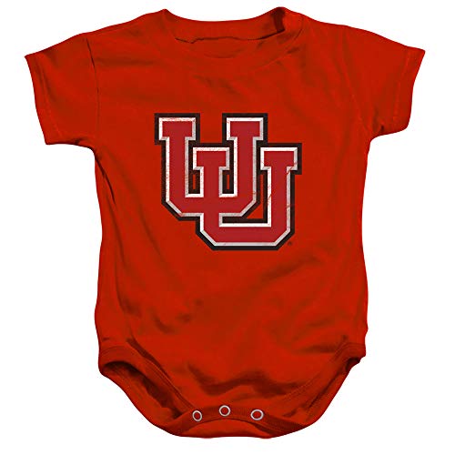 University of Utah Official Distressed Primary Unisex Infant Snap Suit for Baby,Red, 6 Months