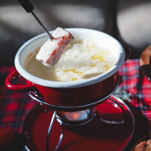 パール金属 ベルマーニ ホーロー ミニ フォンデュ鍋 セット レッド H-3130 の商品画像 3